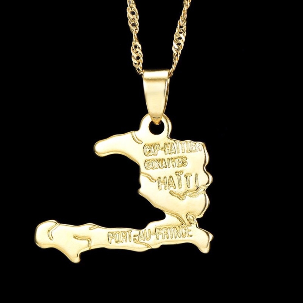🇭🇹 Haiti Gold Plated Pendent Necklace 🇭🇹 - Picture 5 of 6